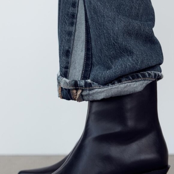 ZARA HEELED COWBOY ANKLE BOOTS - SIZE US 6 - EUR 36 - Picture 4 of 5